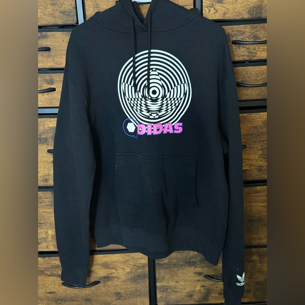 Adidas Black and Pink Optical Illusion Men's Sweater